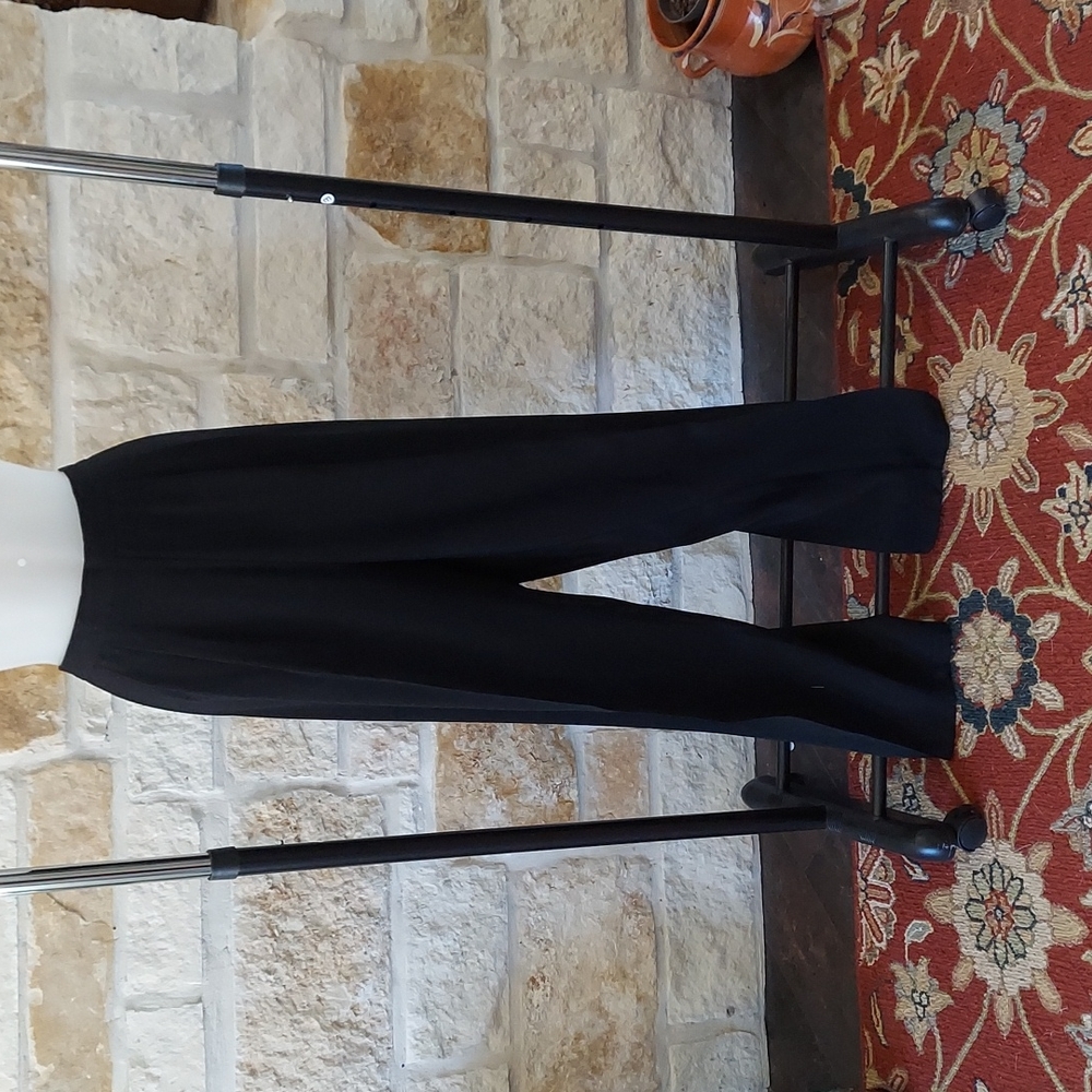 Dress black pants, double front pleat front